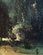 James Abbot McNeill Whistler Nocturne in Black and Gold,the Falling Rocket Spain oil painting artist
